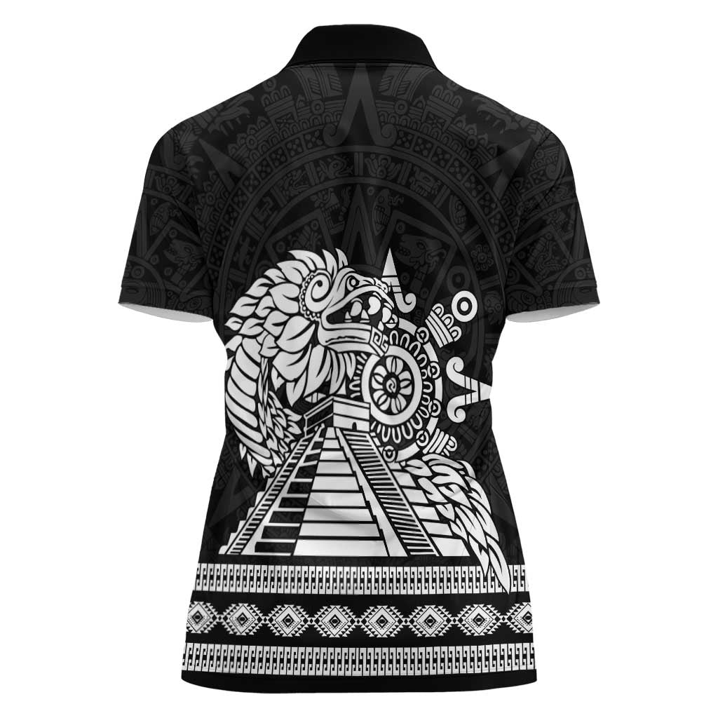 Mexican Aztec Pyramid Women Polo Shirt Aztec Pattern - Wonder Print Shop