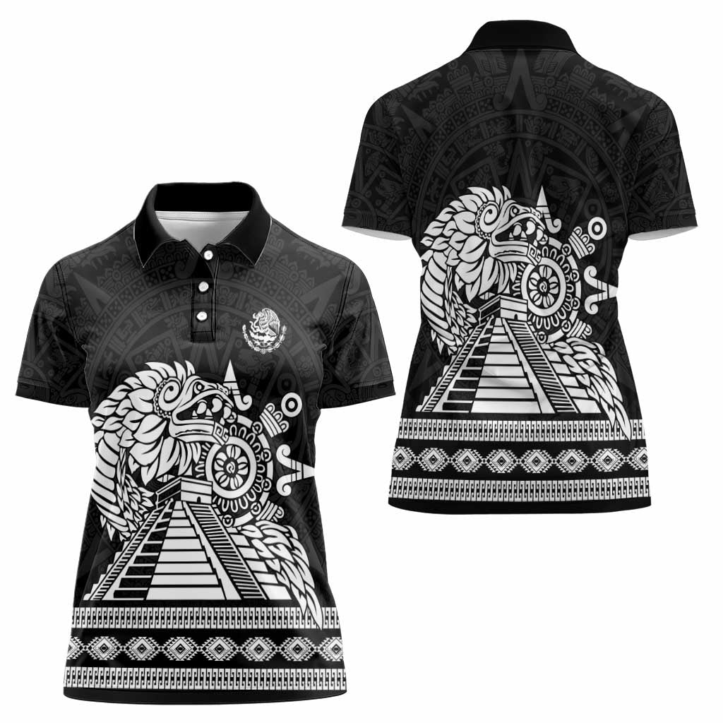 Mexican Aztec Pyramid Women Polo Shirt Aztec Pattern - Wonder Print Shop
