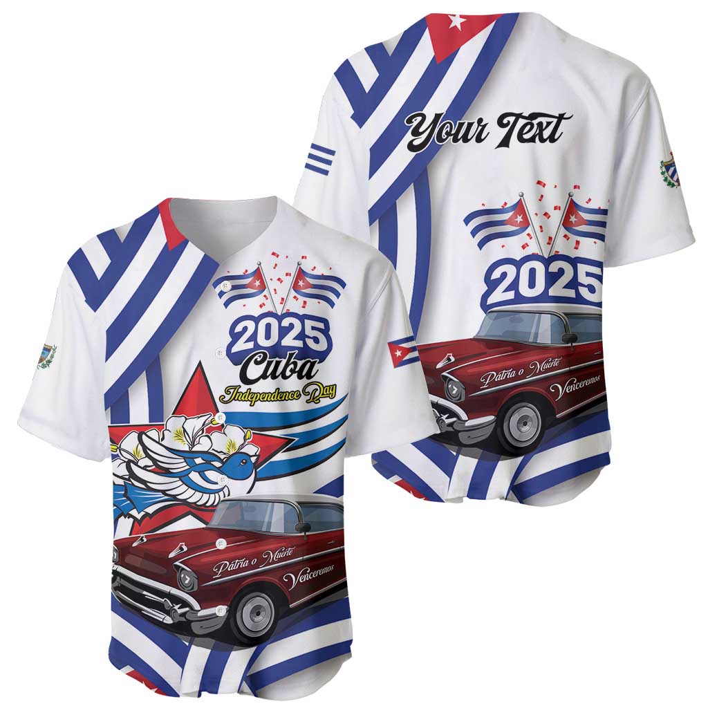 Personalized Cuba 2025 Independence Day Baseball Jersey The Beauty Of Classic Car - Wonder Print Shop