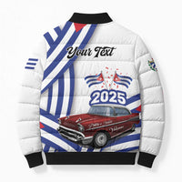 Personalized Cuba 2025 Independence Day Bomber Puffer Jacket The Beauty Of Classic Car - Wonder Print Shop