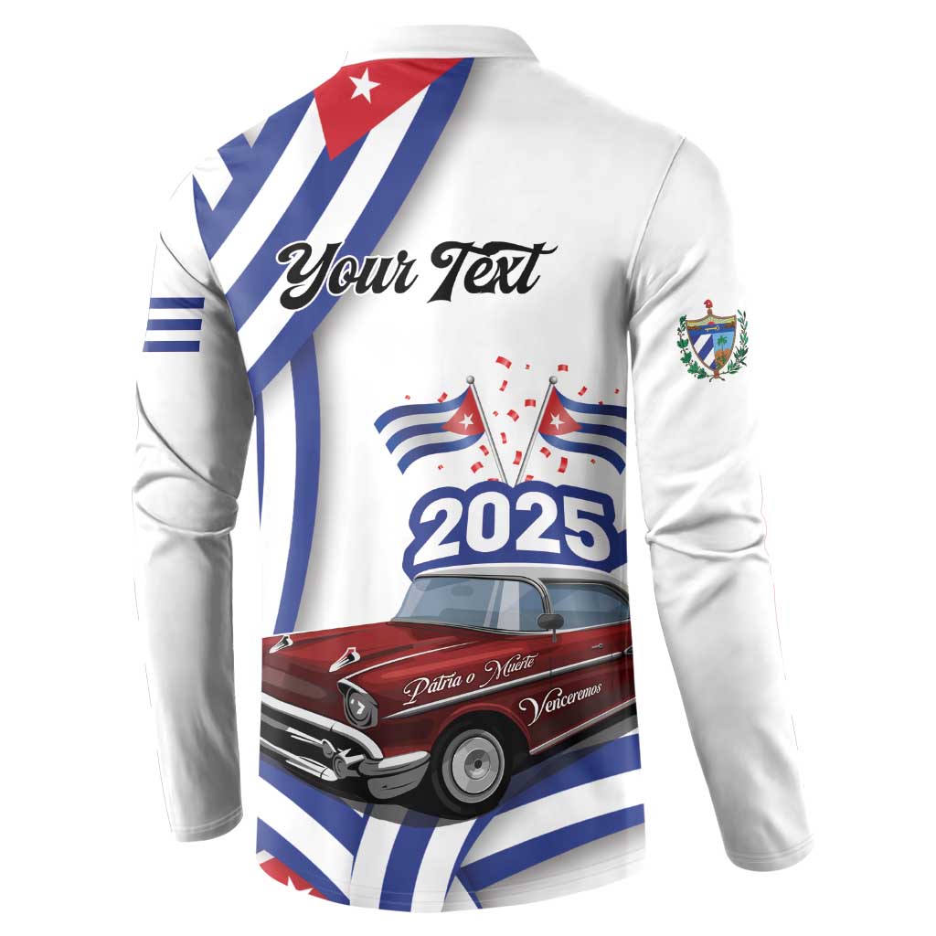 Personalized Cuba 2025 Independence Day Button Sweatshirt The Beauty Of Classic Car - Wonder Print Shop