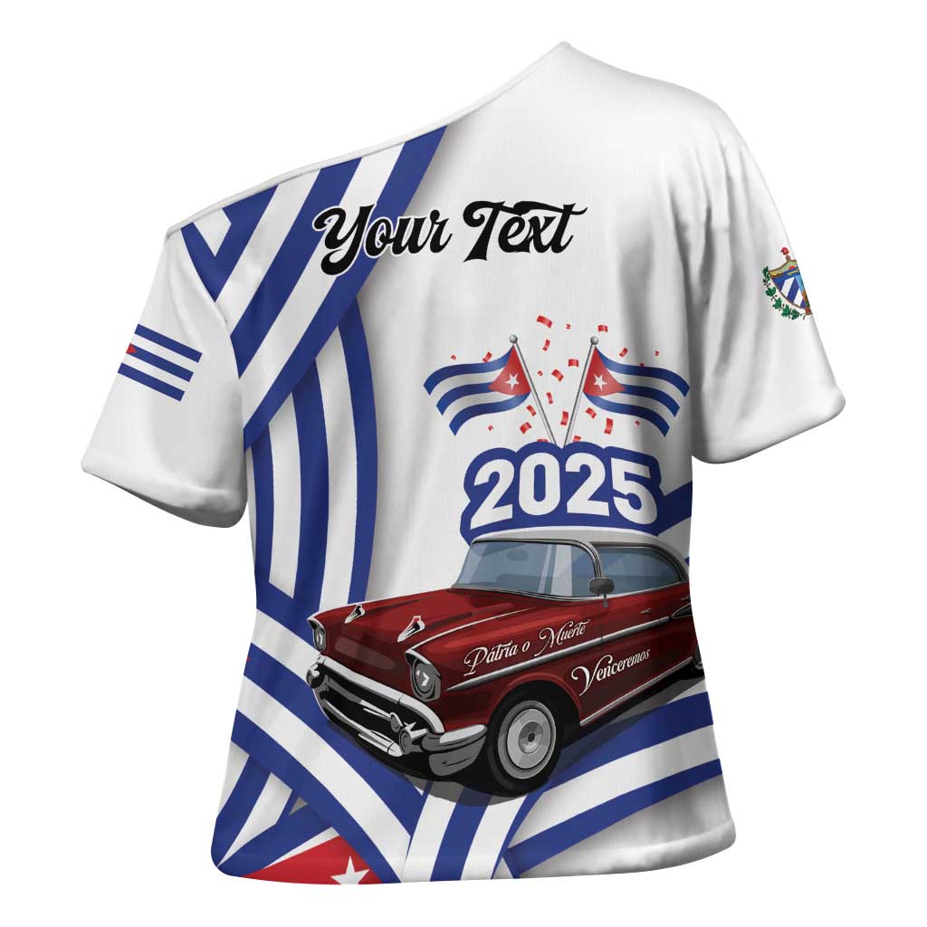 Personalized Cuba 2025 Independence Day Cross Shoulder Shirt The Beauty Of Classic Car - Wonder Print Shop