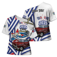 Personalized Cuba 2025 Independence Day Cross Shoulder Shirt The Beauty Of Classic Car - Wonder Print Shop