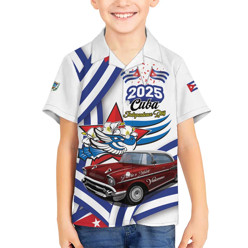 Personalized Cuba 2025 Independence Day Kid Hawaiian Shirt The Beauty Of Classic Car - Wonder Print Shop
