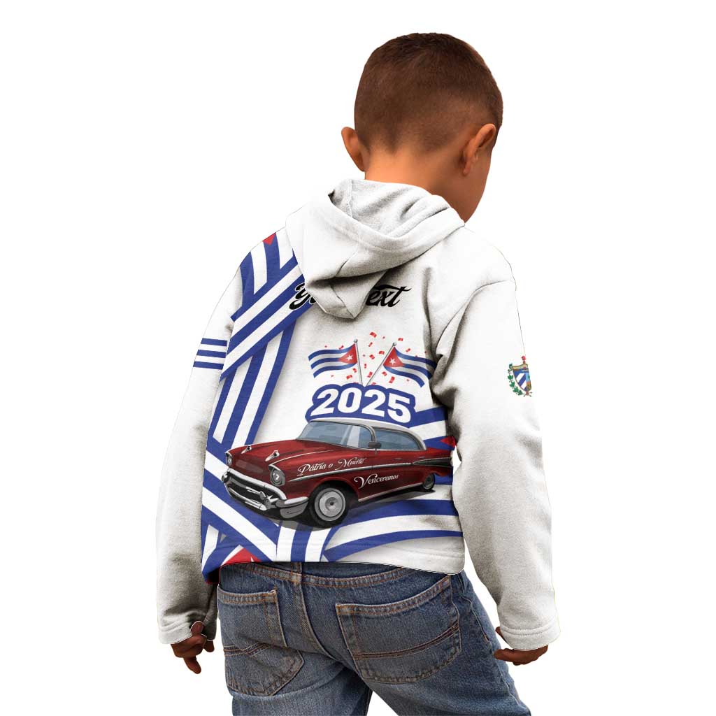 Personalized Cuba 2025 Independence Day Kid Hoodie The Beauty Of Classic Car - Wonder Print Shop
