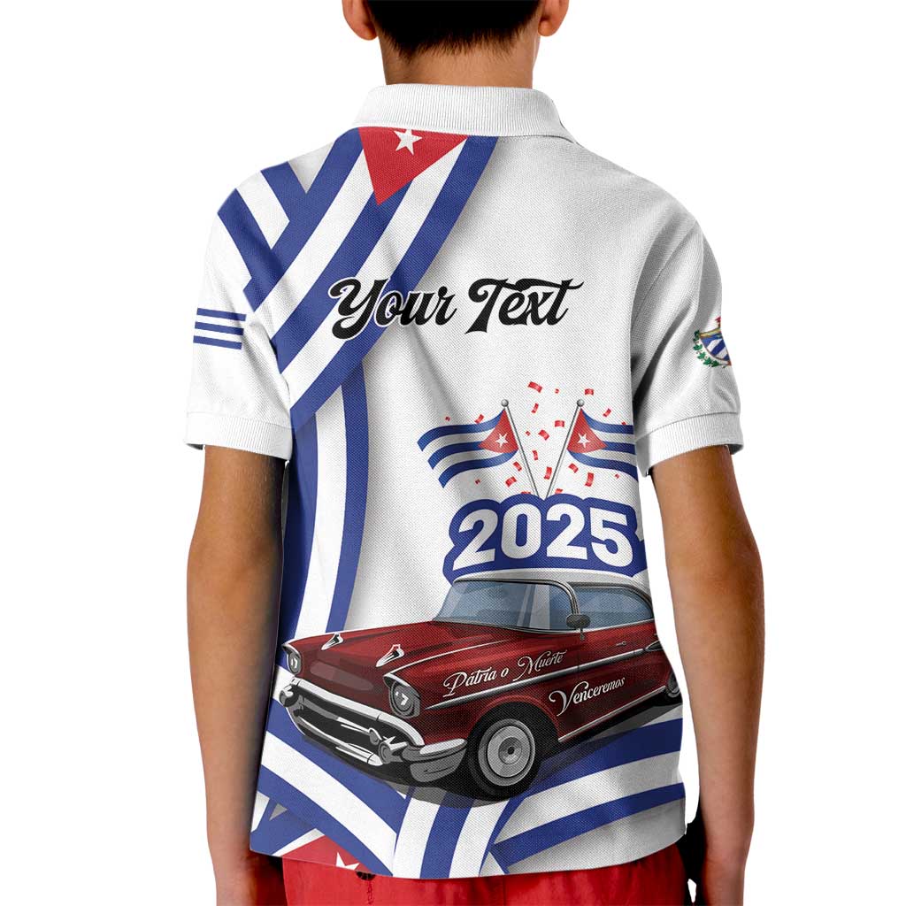 Personalized Cuba 2025 Independence Day Kid Polo Shirt The Beauty Of Classic Car - Wonder Print Shop