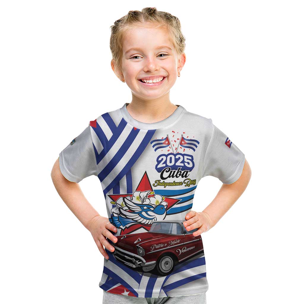 Personalized Cuba 2025 Independence Day Kid T Shirt The Beauty Of Classic Car - Wonder Print Shop