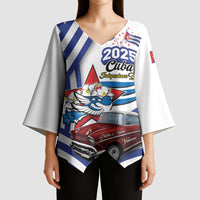 Personalized Cuba 2025 Independence Day Kimono Sleeve Blouse The Beauty Of Classic Car - Wonder Print Shop