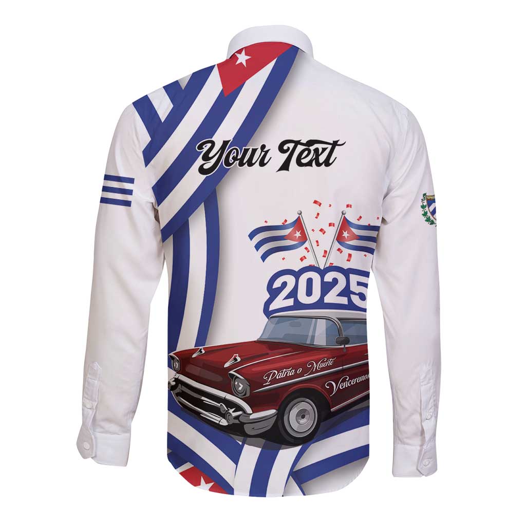 Personalized Cuba 2025 Independence Day Long Sleeve Button Shirt The Beauty Of Classic Car - Wonder Print Shop