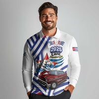 Personalized Cuba 2025 Independence Day Long Sleeve Polo Shirt The Beauty Of Classic Car - Wonder Print Shop