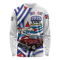 Personalized Cuba 2025 Independence Day Long Sleeve Shirt The Beauty Of Classic Car - Wonder Print Shop