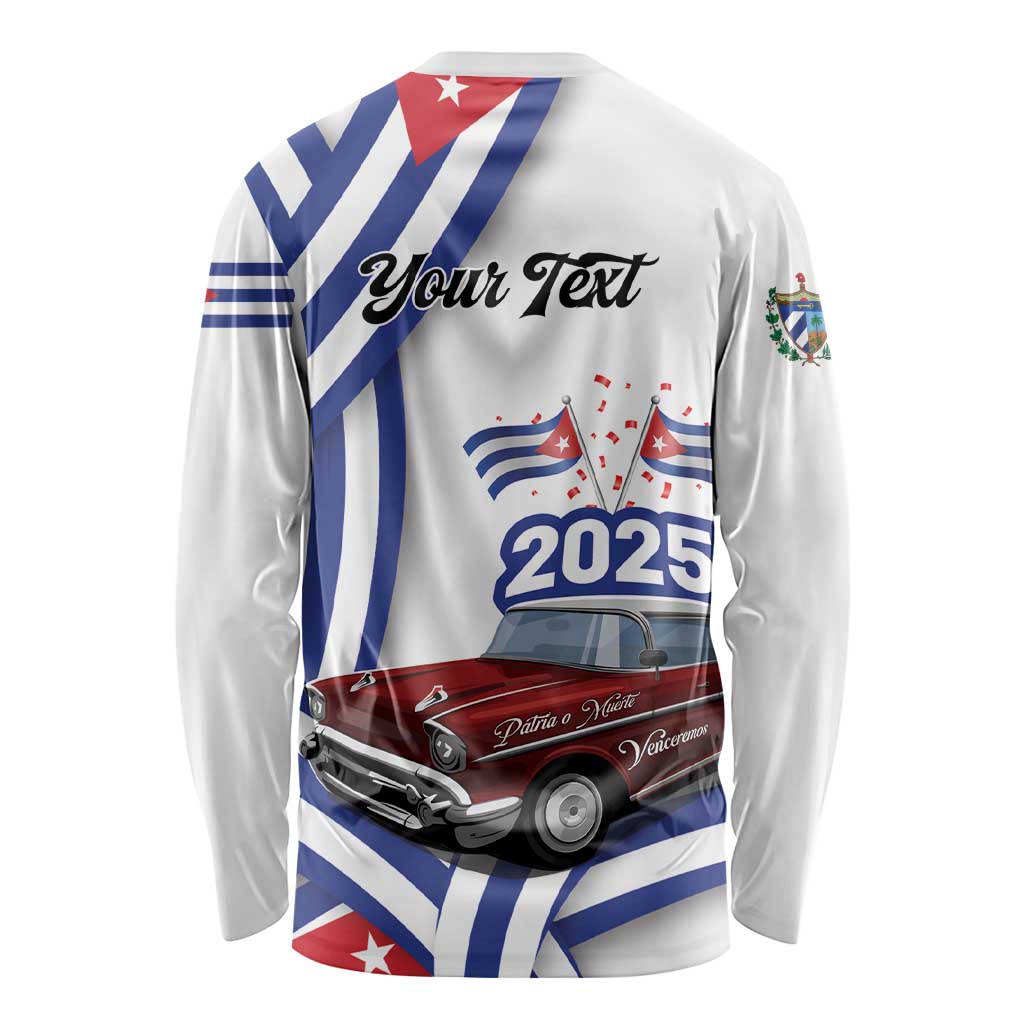 Personalized Cuba 2025 Independence Day Long Sleeve Shirt The Beauty Of Classic Car - Wonder Print Shop