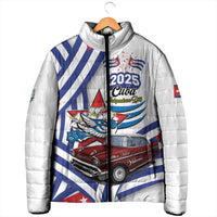 Personalized Cuba 2025 Independence Day Padded Jacket The Beauty Of Classic Car - Wonder Print Shop