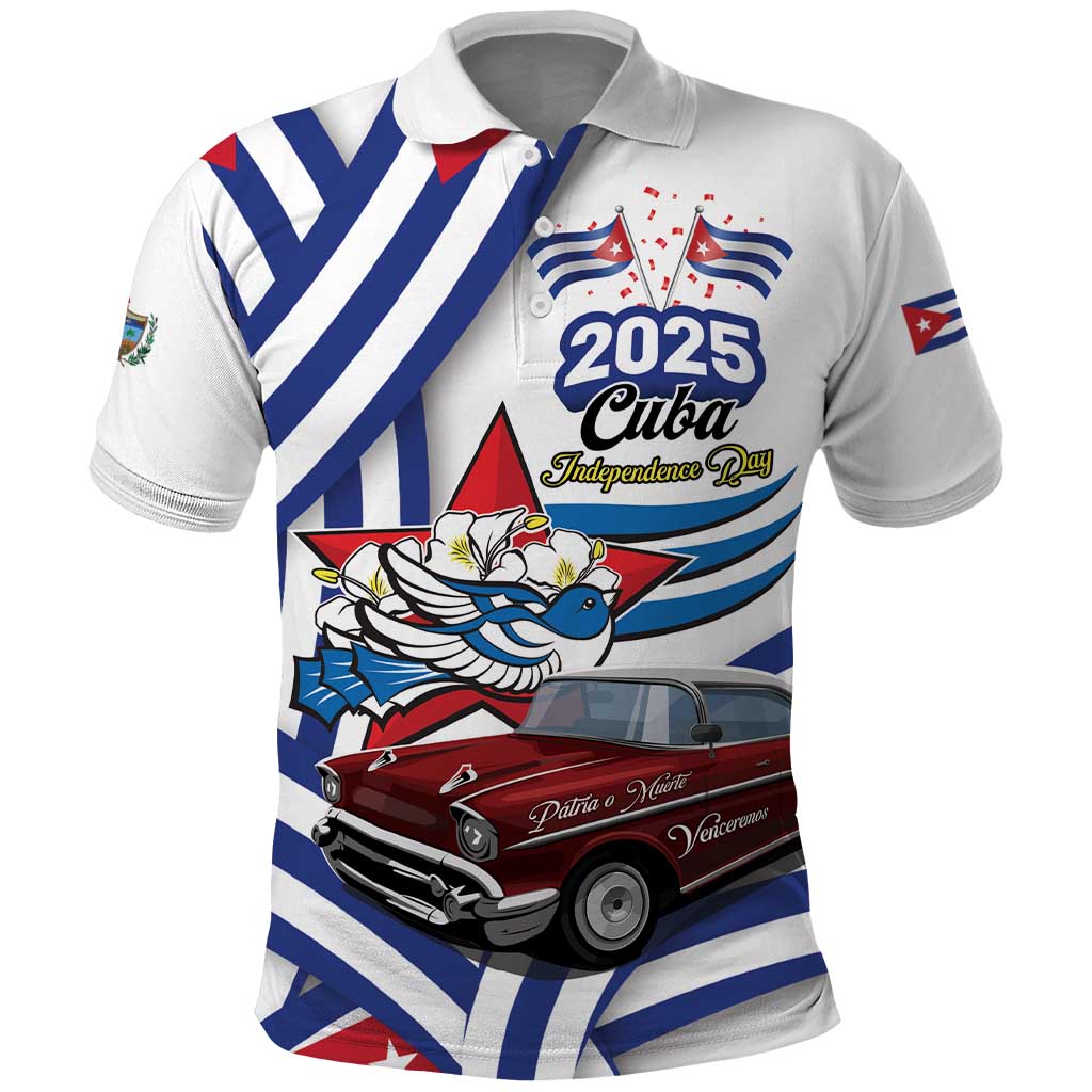 Personalized Cuba 2025 Independence Day Polo Shirt The Beauty Of Classic Car - Wonder Print Shop
