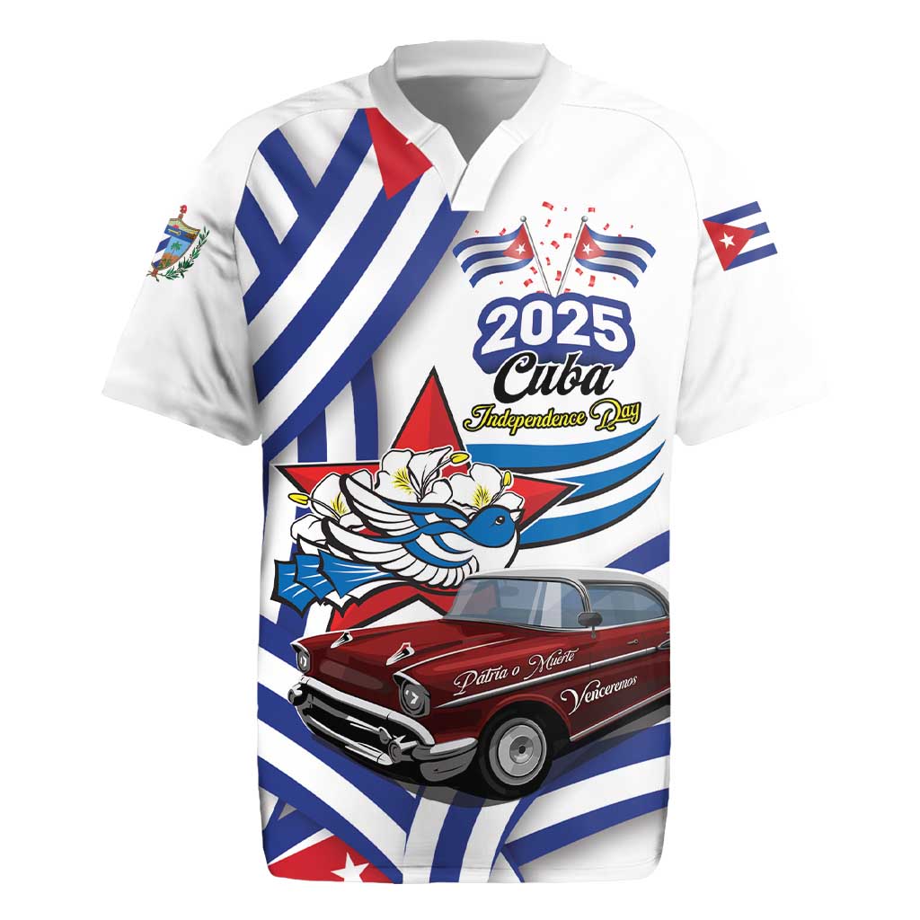 Personalized Cuba 2025 Independence Day Rugby Jersey The Beauty Of Classic Car - Wonder Print Shop