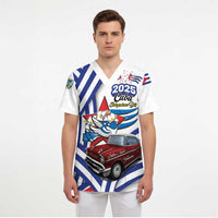 Personalized Cuba 2025 Independence Day Scrub Top The Beauty Of Classic Car - Wonder Print Shop