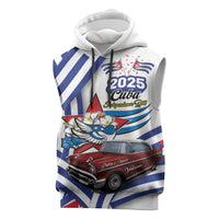 Personalized Cuba 2025 Independence Day Sleeveless Hoodie The Beauty Of Classic Car - Wonder Print Shop