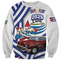 Personalized Cuba 2025 Independence Day Sweatshirt The Beauty Of Classic Car - Wonder Print Shop