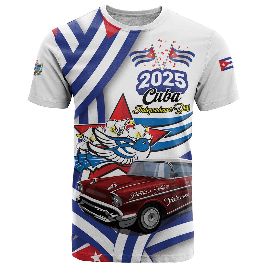 Personalized Cuba 2025 Independence Day T Shirt The Beauty Of Classic Car - Wonder Print Shop