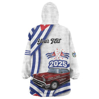Personalized Cuba 2025 Independence Day Wearable Blanket Hoodie The Beauty Of Classic Car - Wonder Print Shop