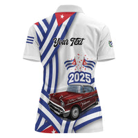 Personalized Cuba 2025 Independence Day Women Polo Shirt The Beauty Of Classic Car - Wonder Print Shop