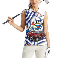 Personalized Cuba 2025 Independence Day Women Sleeveless Polo Shirt The Beauty Of Classic Car - Wonder Print Shop