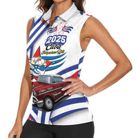 Personalized Cuba 2025 Independence Day Women Sleeveless Polo Shirt The Beauty Of Classic Car - Wonder Print Shop