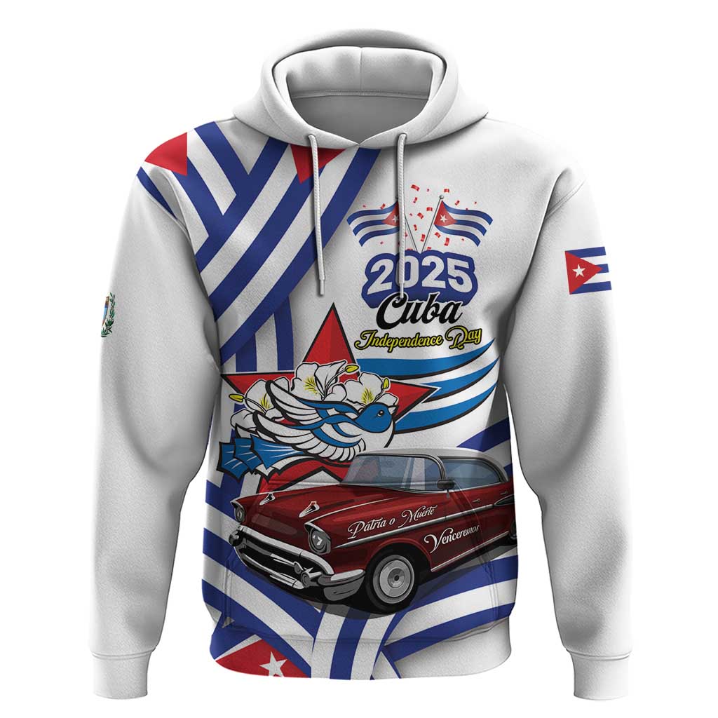 Personalized Cuba 2025 Independence Day Zip Hoodie The Beauty Of Classic Car - Wonder Print Shop