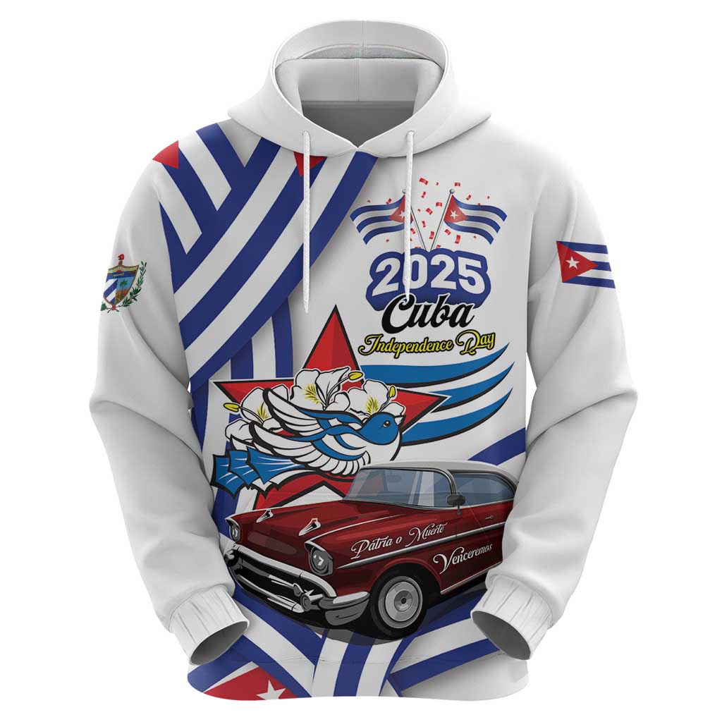 Personalized Cuba 2025 Independence Day Zip Hoodie The Beauty Of Classic Car - Wonder Print Shop