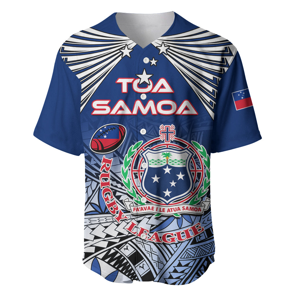 Custom Samoa Rugby Baseball Jersey Toa Samoa Myriad Patterns - Wonder Print Shop