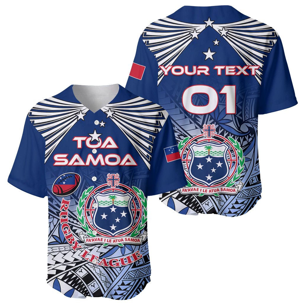 Custom Samoa Rugby Baseball Jersey Toa Samoa Myriad Patterns - Wonder Print Shop