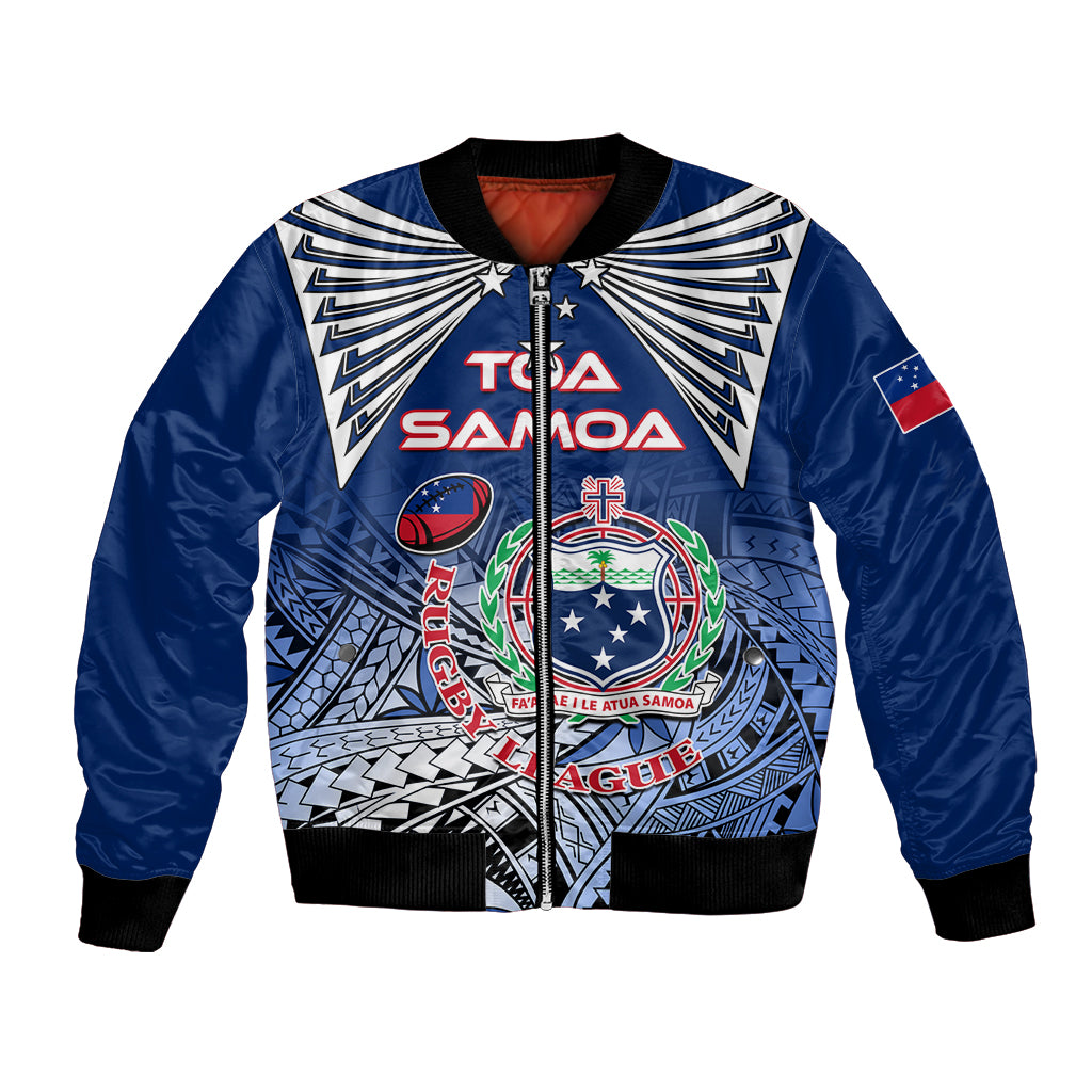 Custom Samoa Rugby Bomber Jacket Toa Samoa Myriad Patterns - Wonder Print Shop