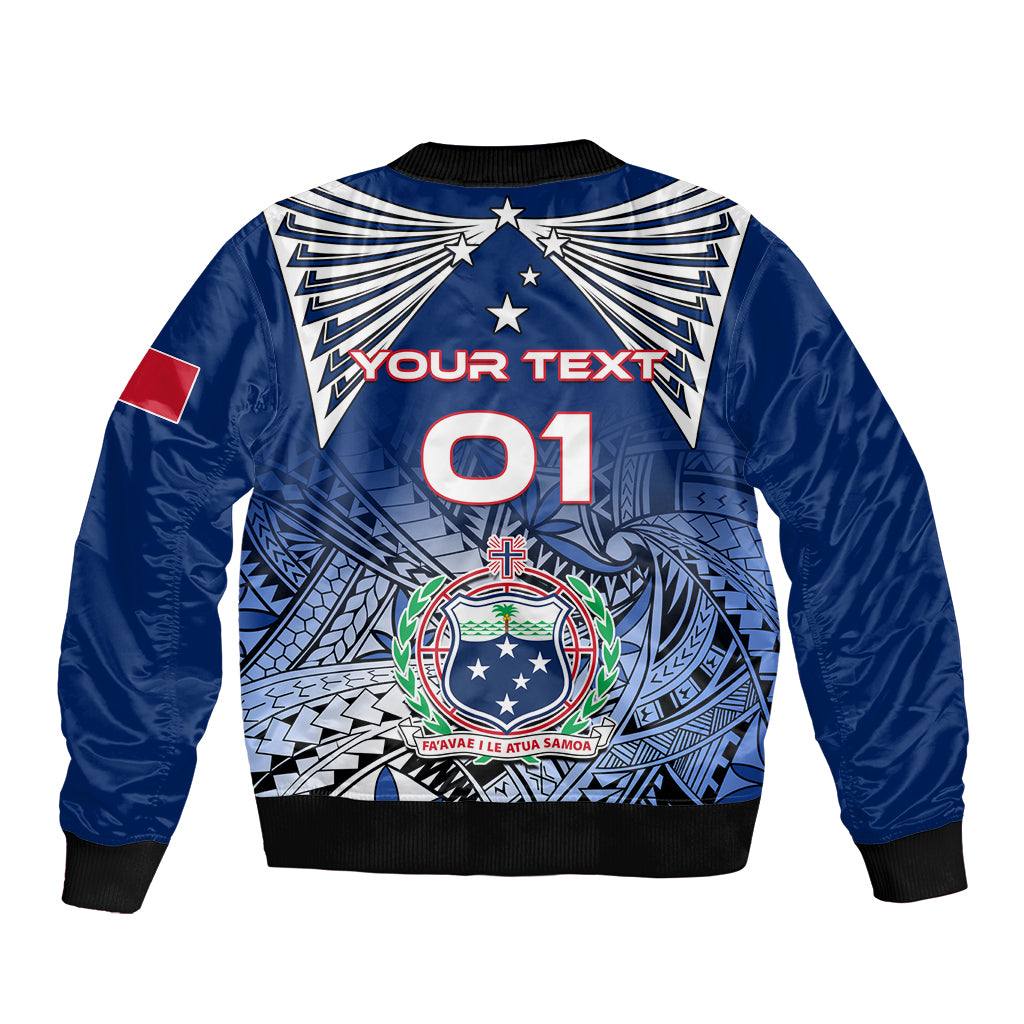 Custom Samoa Rugby Bomber Jacket Toa Samoa Myriad Patterns - Wonder Print Shop