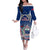 Custom Samoa Rugby Family Matching Off Shoulder Long Sleeve Dress and Hawaiian Shirt Toa Samoa Myriad Patterns - Wonder Print Shop