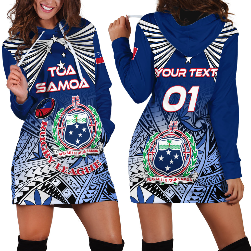 Custom Samoa Rugby Hoodie Dress Toa Samoa Myriad Patterns - Wonder Print Shop