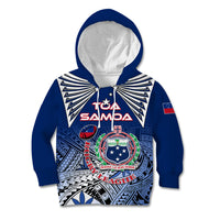 Custom Samoa Rugby Kid Hoodie Toa Samoa Myriad Patterns - Wonder Print Shop