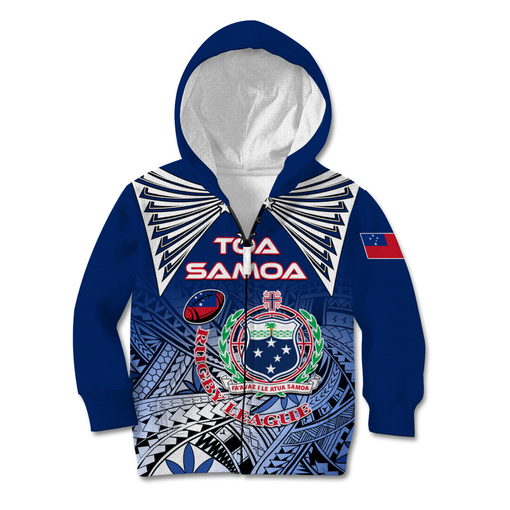 Custom Samoa Rugby Kid Hoodie Toa Samoa Myriad Patterns - Wonder Print Shop