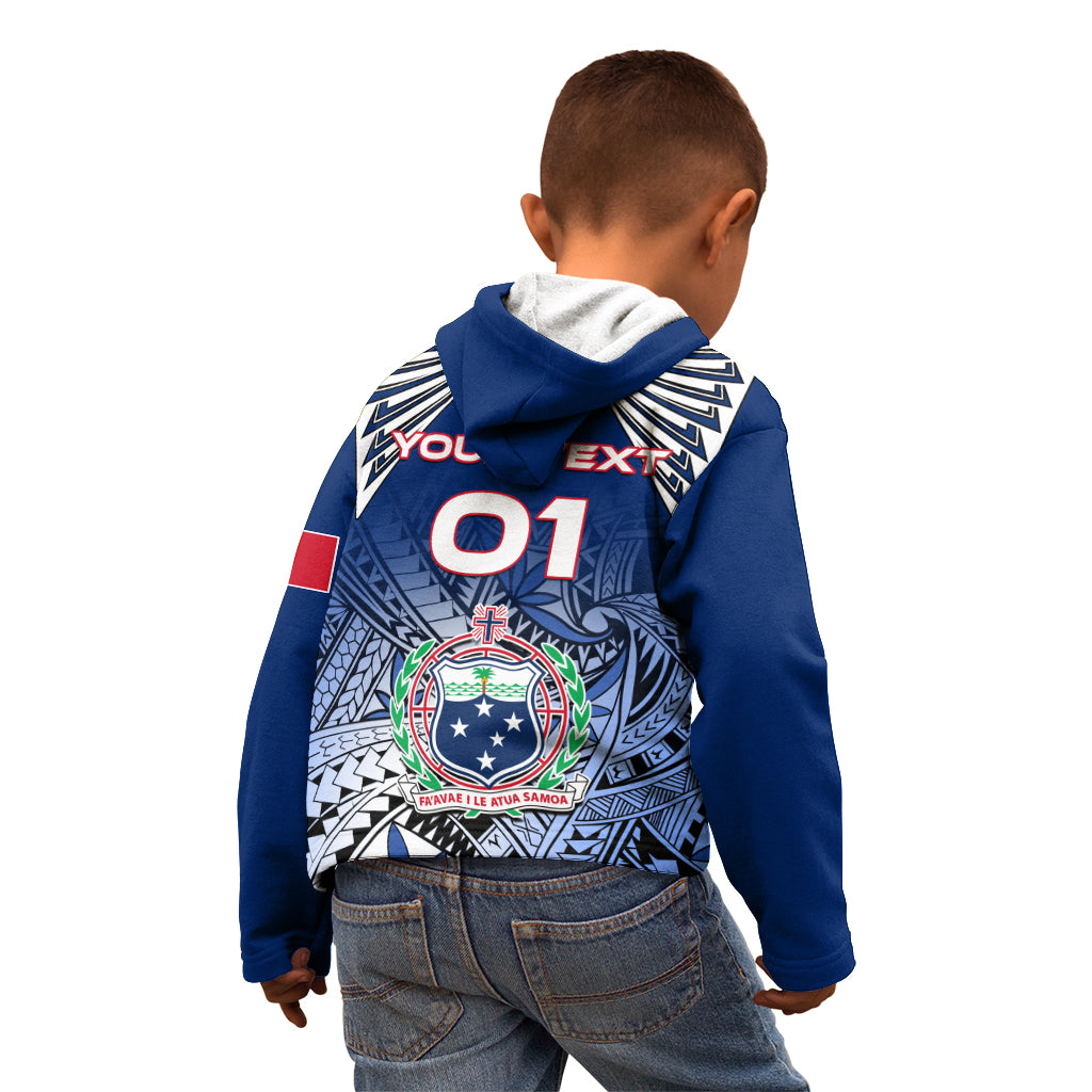 Custom Samoa Rugby Kid Hoodie Toa Samoa Myriad Patterns - Wonder Print Shop