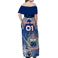 Custom Samoa Rugby Off Shoulder Maxi Dress Toa Samoa Myriad Patterns - Wonder Print Shop