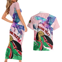 Personalised Kenya Independence Day Couples Matching Short Sleeve Bodycon Dress and Hawaiian Shirt The Lilac Breasted Roller Unique Version - Wonder Print Shop