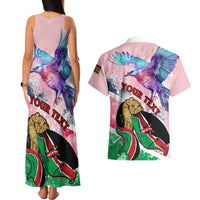 Personalised Kenya Independence Day Couples Matching Tank Maxi Dress and Hawaiian Shirt The Lilac Breasted Roller Unique Version - Wonder Print Shop