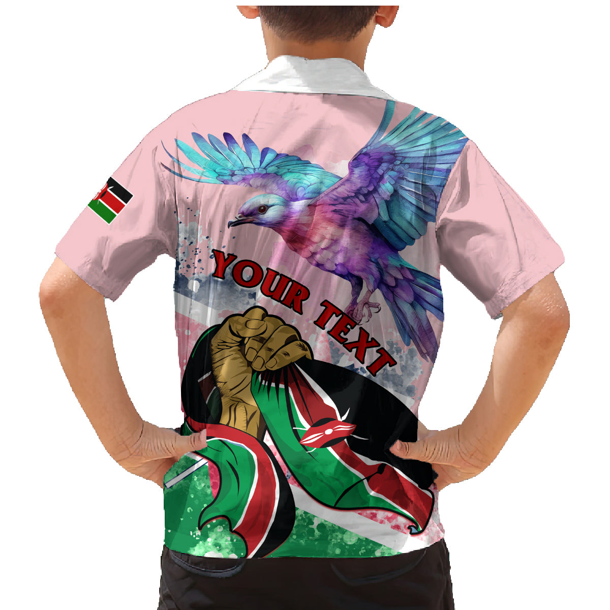 Personalised Kenya Independence Day Family Matching Mermaid Dress and Hawaiian Shirt The Lilac Breasted Roller Unique Version - Wonder Print Shop