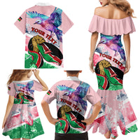 Personalised Kenya Independence Day Family Matching Mermaid Dress and Hawaiian Shirt The Lilac Breasted Roller Unique Version - Wonder Print Shop