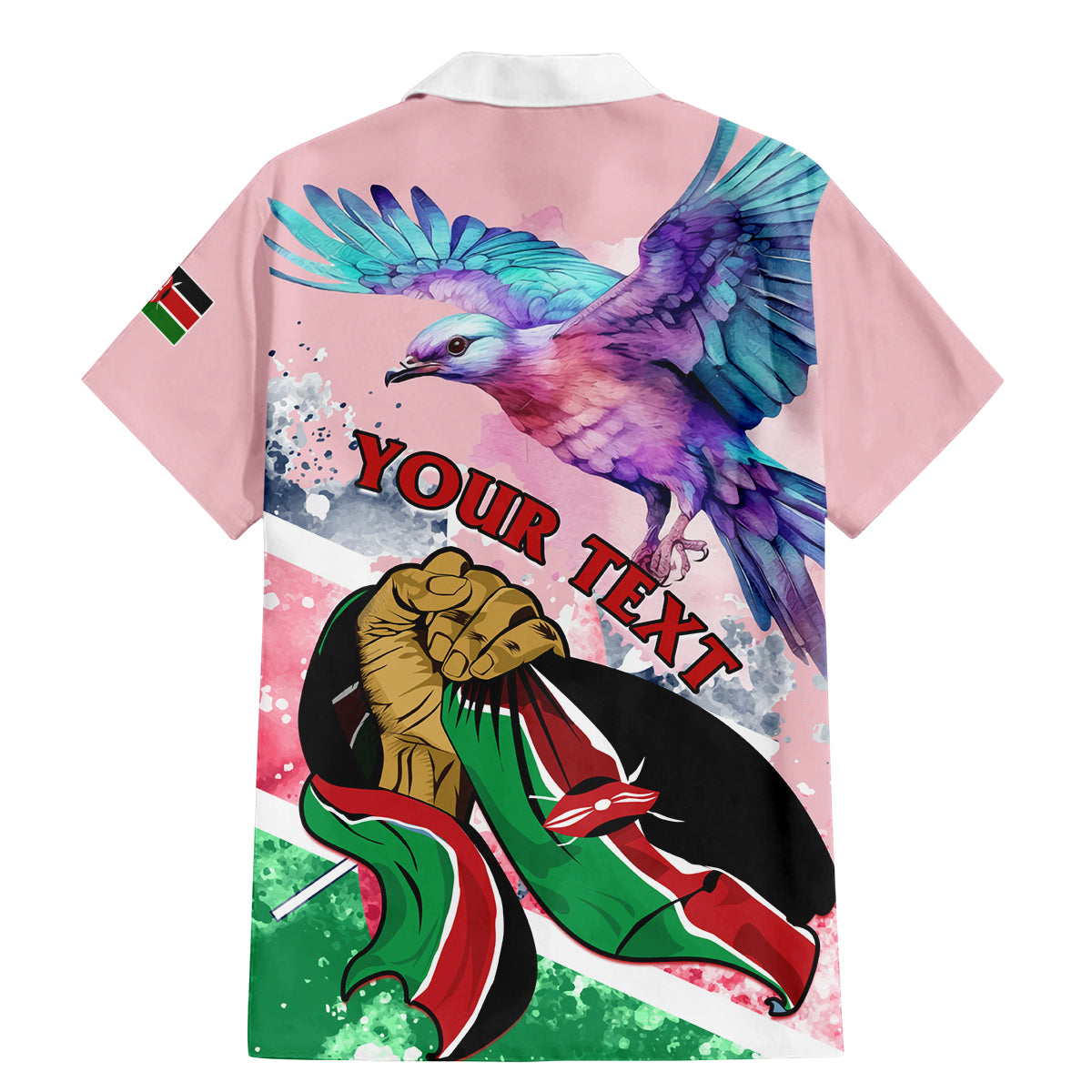 Personalised Kenya Independence Day Family Matching Mermaid Dress and Hawaiian Shirt The Lilac Breasted Roller Unique Version - Wonder Print Shop