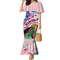 Personalised Kenya Independence Day Family Matching Mermaid Dress and Hawaiian Shirt The Lilac Breasted Roller Unique Version - Wonder Print Shop