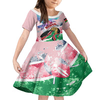 Personalised Kenya Independence Day Family Matching Off Shoulder Long Sleeve Dress and Hawaiian Shirt The Lilac Breasted Roller Unique Version - Wonder Print Shop