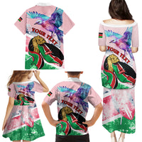 Personalised Kenya Independence Day Family Matching Puletasi Dress and Hawaiian Shirt The Lilac Breasted Roller Unique Version - Wonder Print Shop