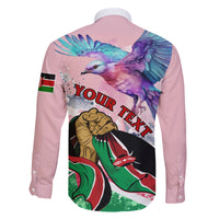 Personalised Kenya Independence Day Family Matching Puletasi Dress and Hawaiian Shirt The Lilac Breasted Roller Unique Version - Wonder Print Shop