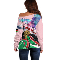 Personalised Kenya Independence Day Off Shoulder Sweater The Lilac Breasted Roller Unique Version - Wonder Print Shop