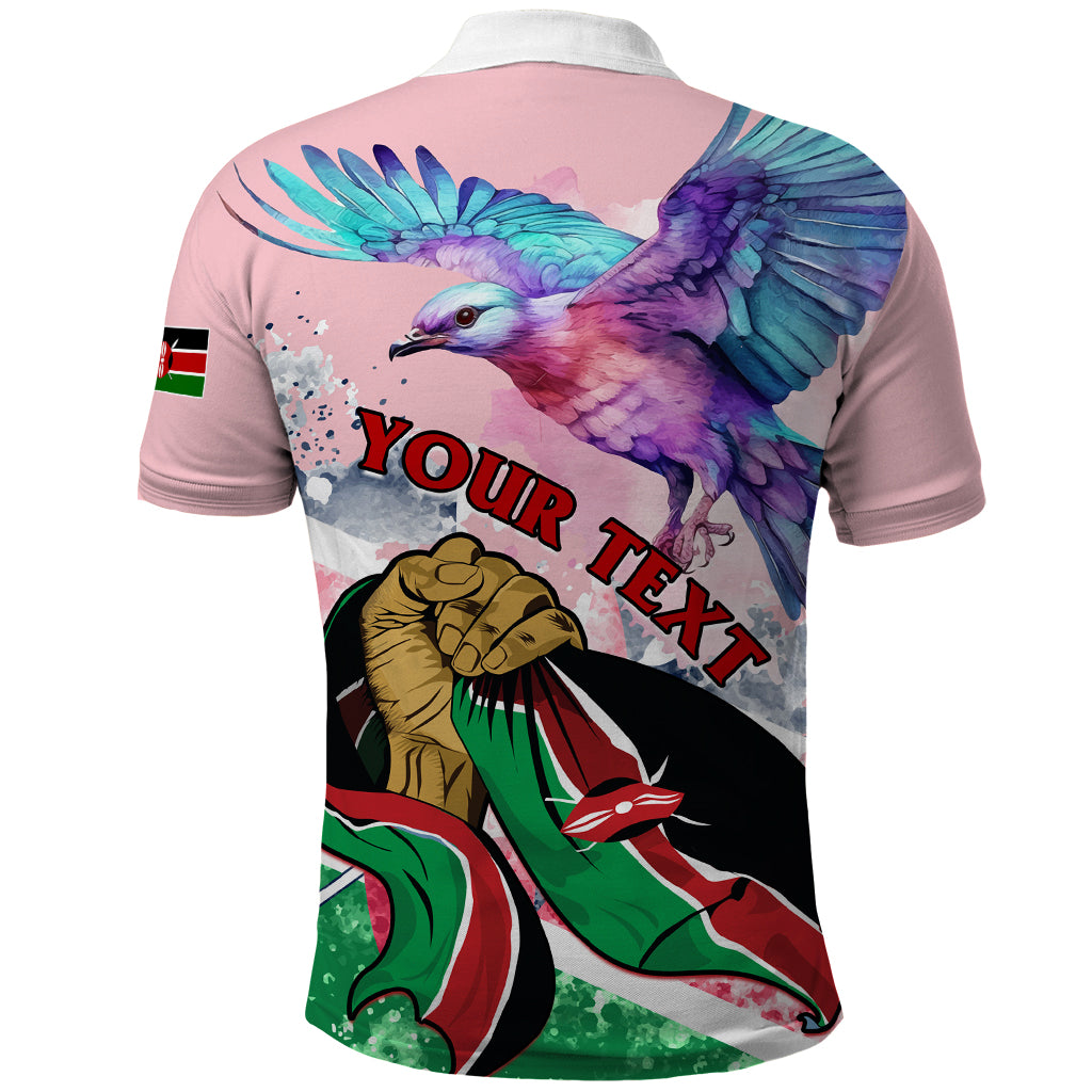 Personalised Kenya Independence Day Polo Shirt The Lilac Breasted Roller Unique Version - Wonder Print Shop